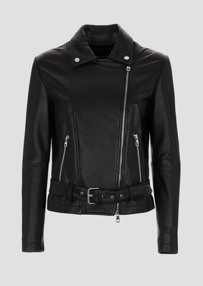 Emporio Armani Garment-Dyed Jacket In Tumbled Nappa Leather