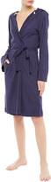 Thumbnail for your product : DKNY Pinstriped Cotton-blend Jersey Hooded Robe