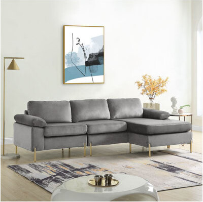 Latitude Run Emerald Velvet Sofa