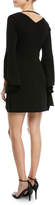 Thumbnail for your product : Halston V-Neck Flounce-Sleeve Mini Cocktail Dress