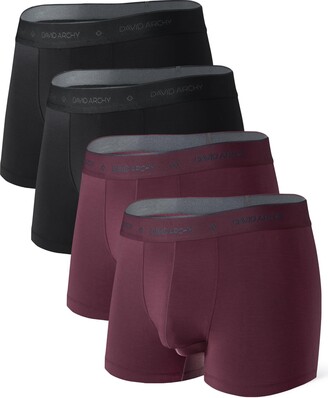 FREEGUN Heren Boxershorts 4-pak - Zacht Ademend Landschap Print In Zwart/grijs/oranje/wit XXL