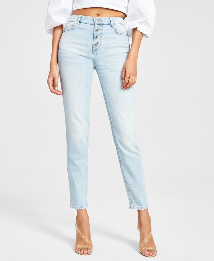 GUESS Women's Eco 1981 Exposed Button Fly Skinny Jeans ShopStyle
