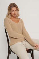 Thumbnail for your product : NA-KD Deep Front V-neck Knitted Sweater