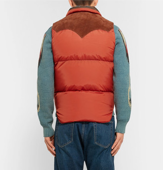 Rocky Mountain Featherbed Suede-Trimmed Quilted Nylon Down Gilet