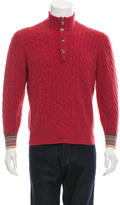 Thumbnail for your product : Brunello Cucinelli Half-Button Cable Knit Sweater
