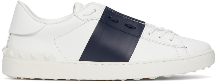 Valentino Garavani White & Black Open Sneakers - ShopStyle