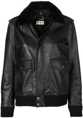 Saint Laurent zipped biker jacket