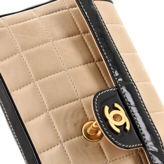 Chanel Patent Chocolate Bar East West Flap Bag