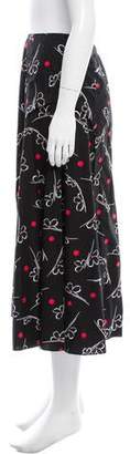 Suno Floral Print Midi Skirt