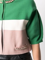 Thumbnail for your product : Elisabetta Franchi Striped Chain Detail Cardigan
