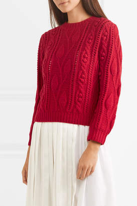 Co Cable-knit Wool And Cashmere-blend Sweater - Red