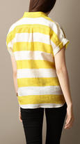 Thumbnail for your product : Burberry Block Stripe Linen Tunic
