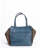 Thumbnail for your product : Fendi blue leather, suede and canvas striped 'Boston' bag