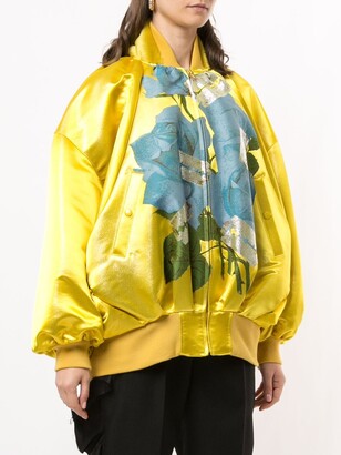 Undercover Oversized Floral-Print Bomber Jacket