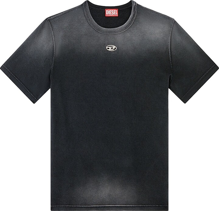 Diesel Men's Dip-Dye Logo T-Shirt - Black - Size Large