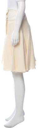 Oscar de la Renta Silk BouclÃ©-Trimmed Skirt white Silk BouclÃ©-Trimmed Skirt