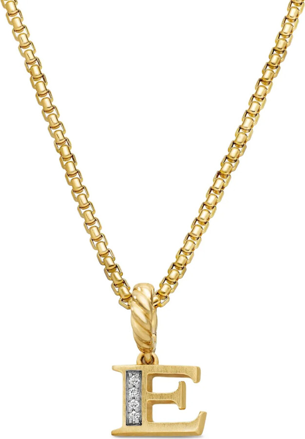 David Yurman 18kt yellow gold Pavé Initial pendant