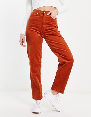 Monki flare cord trousers in orange  ASOS
