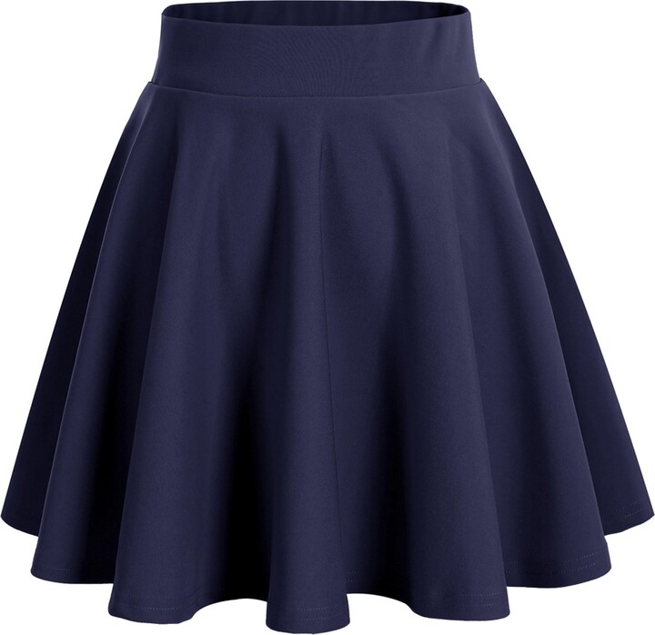 DRESSTELLS Stretchy Skirts for Women's A-line Basic Stretchy Flared ...