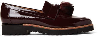 Franco Sarto Deep Merlot Carolynn Real Fur Patent Loafers