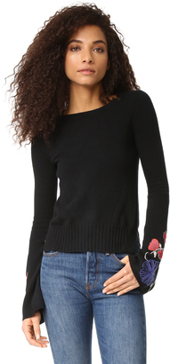 Autumn Cashmere Sweater with Embroidered Bell Sleeves