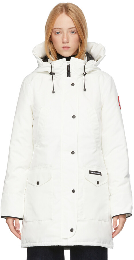 Canada Goose White Down Hood Trim Trillium Parka - ShopStyle Coats