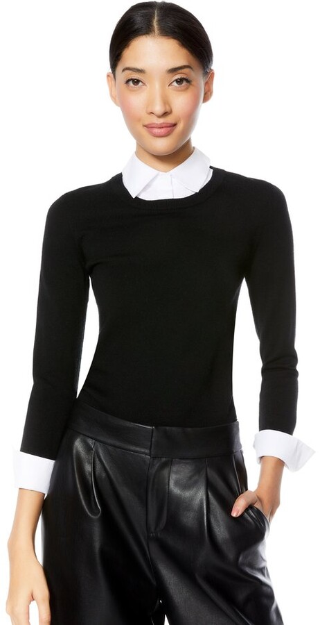 black collared sweater