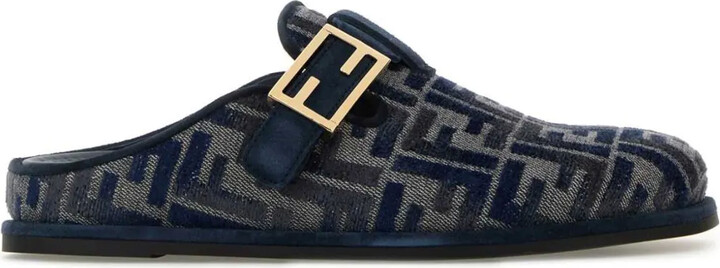 Fendi Feel denim slippers