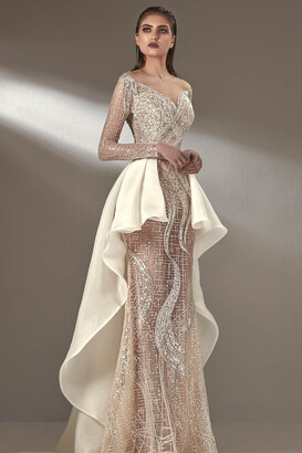 MNM Couture Illusion Neck Embellished Gown