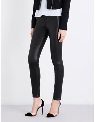 J Brand Ladies Black Leather Maria Skinny Jeans, Size: 24