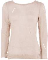 Thumbnail for your product : boohoo Petite Kelly Oversized Distressed Jumper