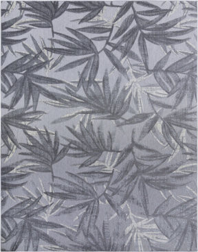 Gertmenian Kalari Isla Gray Multicolored Tropical Leaf Polypropylene High Low Flatweave Indoor/ Outdoor All Weather Area Rug