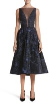 Thumbnail for your product : Lela Rose Metallic Jacquard Fit & Flare Dress