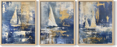 Breakwater Bay Sea and Shore Series XIX -Set Of 3 Framed Giclee Prints -Ready to Hang