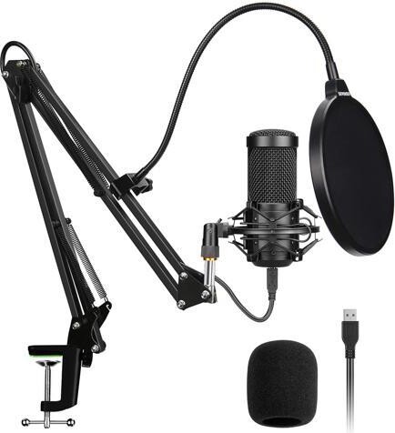 Melcan Aokeo AK-60 Professional USB Streaming Podcast PC Microphone with AK-35 Suspension Scissor Arm Stand, Shock Mount, Pop Filter, Foam Cover, for...