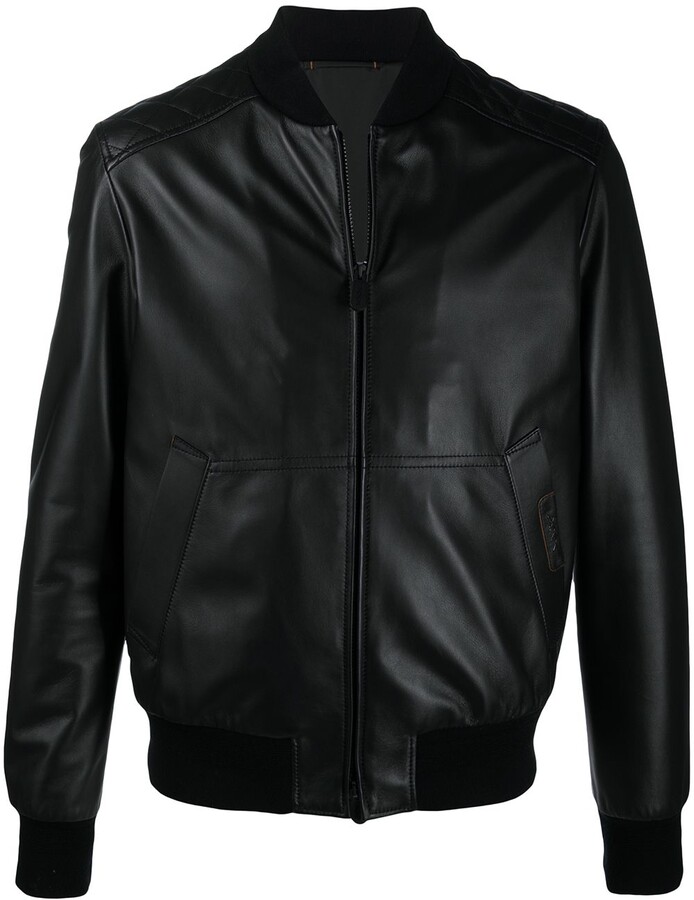 men's lambskin leather bomber jacket