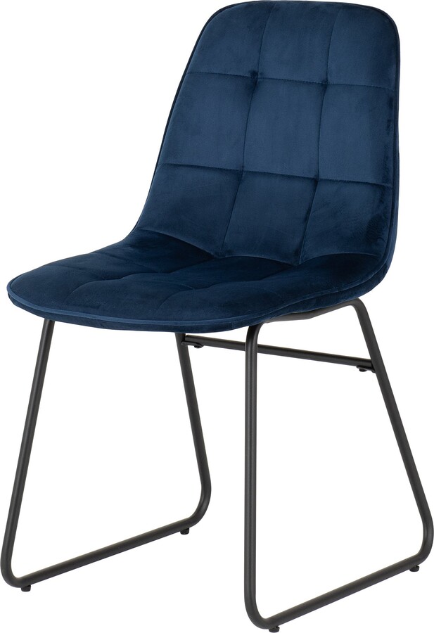 Dunelm Lukas Set of 2 Dining Chairs, Velvet Navy Blue ShopStyle