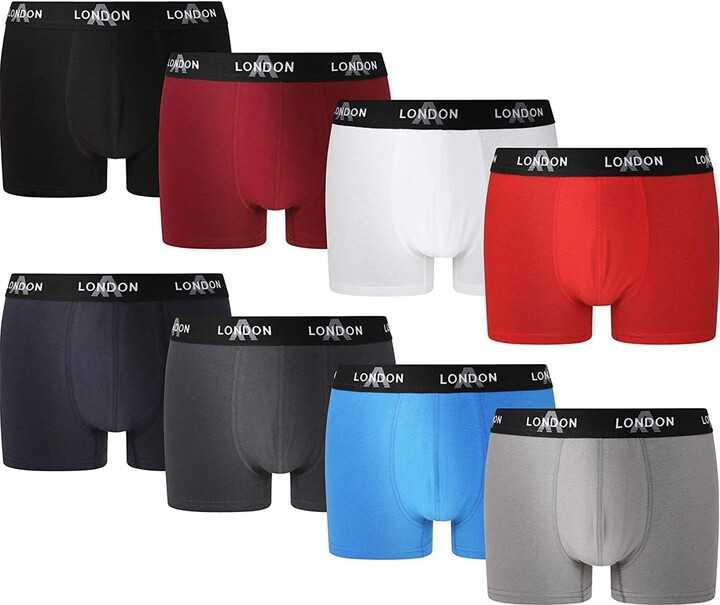 FM London (8Pack) Mens Boxers with Elastic Waist Soft Boxer Shorts