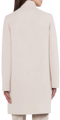 Akris Open-Front Reversible Striped Cashmere Knit Cardigan Coat