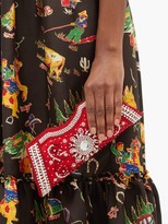 Thumbnail for your product : Shrimps Dallas Crystal, Faux-pearl And Beaded Satin Clutch - Red