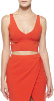 Thumbnail for your product : Ronny Kobo Raw-Edge Crop Top, Vermillion Red