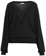 Thumbnail for your product : Chloé Wool-Blend Lace Detail V-Neck Knit Sweater