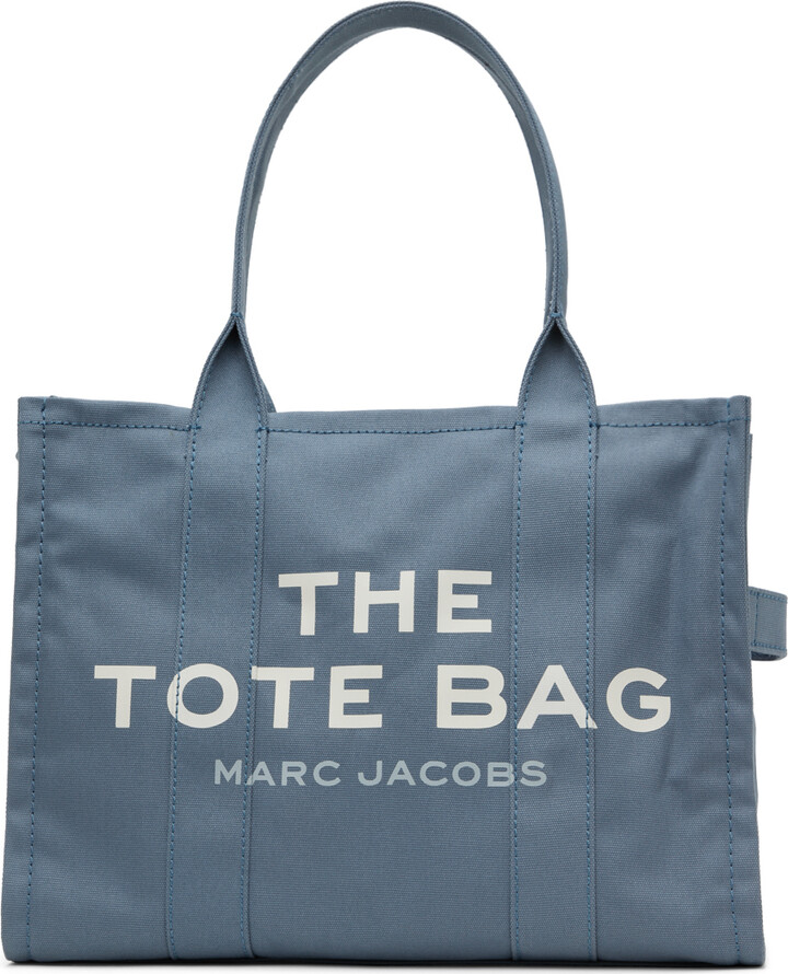 Marc Jacobs Womens Blue The Tote Large Cotton-canvas Tote bag - ShopStyle