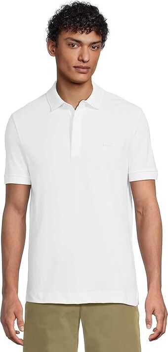 Lacoste Regular Fit Paris Stretch Pique Polo Men's Short Sleeve Pullover White : SM, Cotton/Pique/Elastane