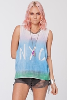 Thumbnail for your product : Chaser LA NYC Skyline Muscle Crop in White Ombre