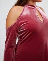 Thumbnail for your product : Alice & You Cold Shoulder Velvet Swing Dress