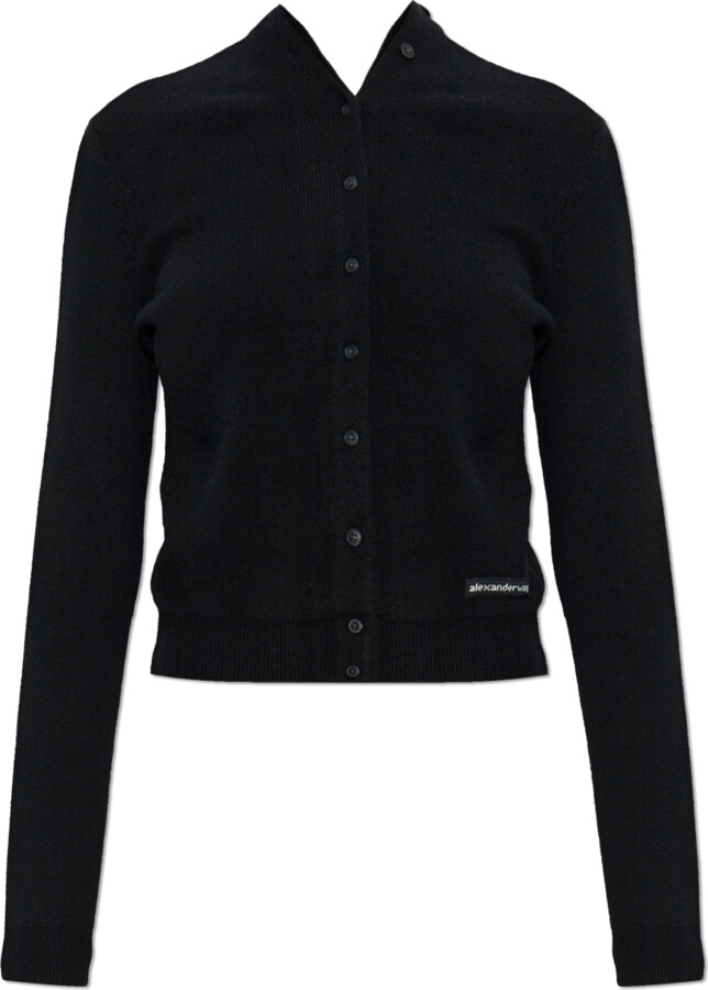 Alexander Wang Cardigan With Logo Patch, , - Black