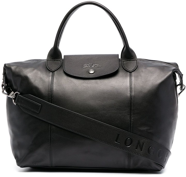 Longchamp Le Pliage Cuir Leather Top Handle Bag M