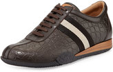 Thumbnail for your product : Bally Frenz Croc-Embossed Leather Sneaker, Dark Brown