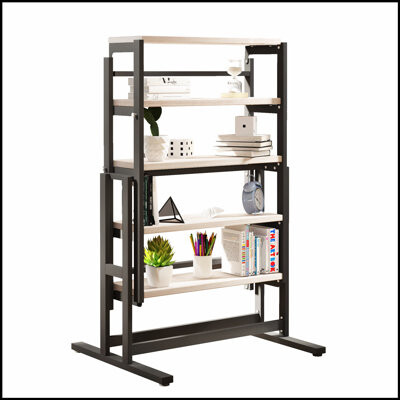 17 Stories Vintage White Solid Mahogany Wood Multifunction Convertible Dining Table, Free Switch Space-Saving Design